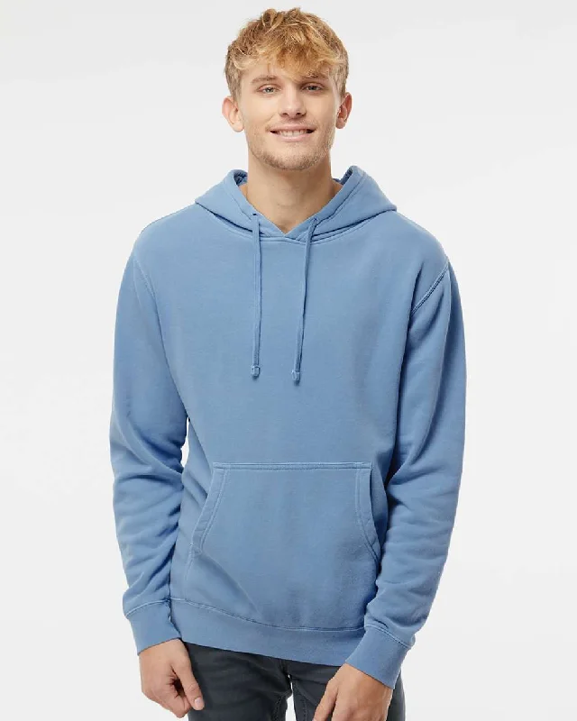 Unisex Midweight Pigment Dyed Hooded Pullover Classic Zip Hoodie