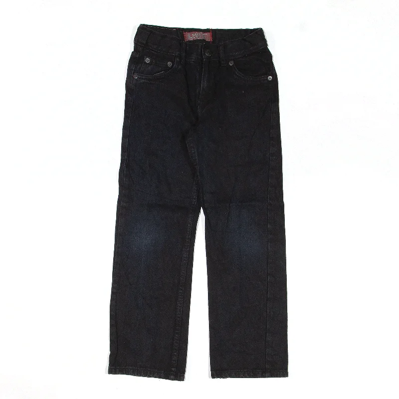 LEVI'S 514 Jeans Black Denim Slim Straight Boys W21 L21
