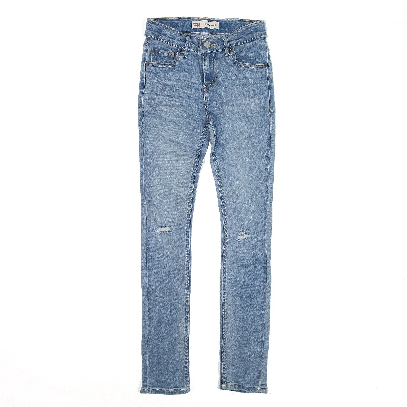 LEVI'S Distressed Jeans Blue Denim Slim Tapered Girls W22 L26