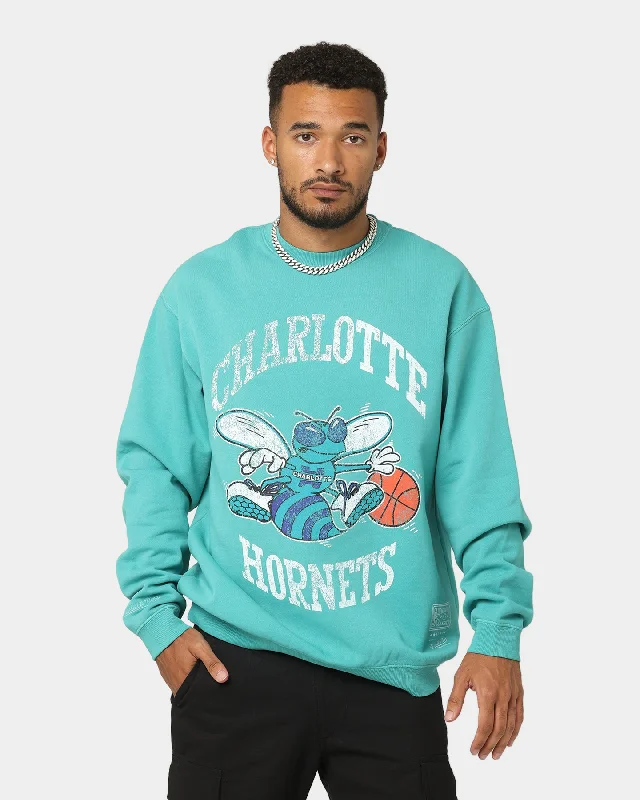 Mitchell & Ness Charlotte Hornets Vintage Crewneck Faded Teal