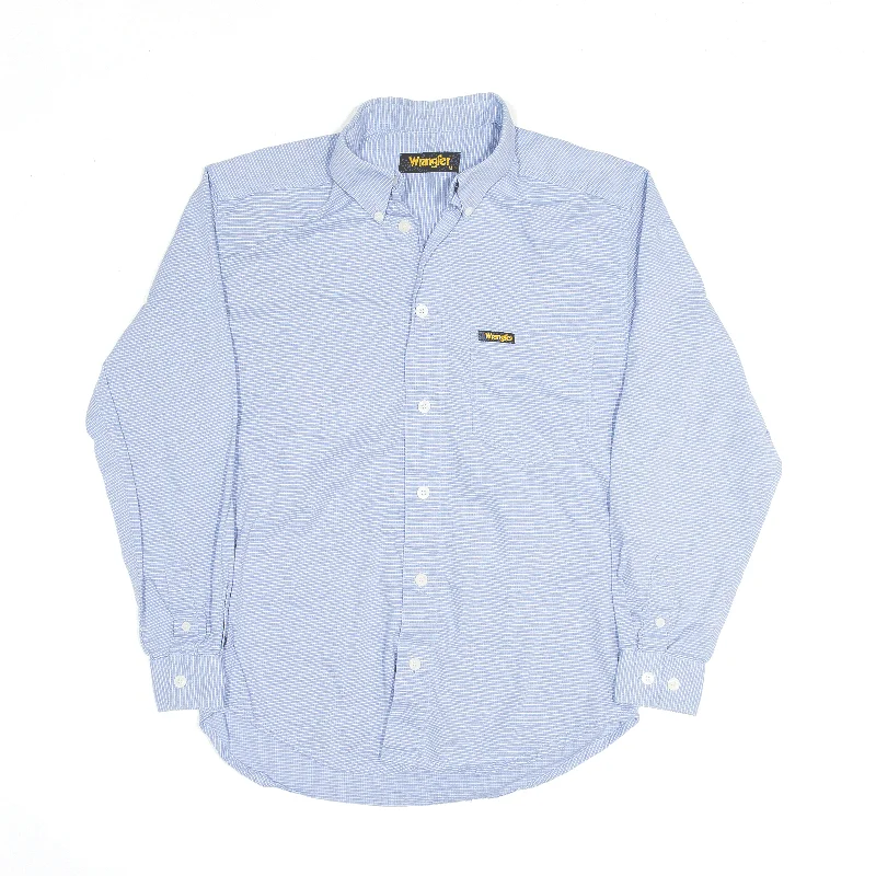WRANGLER Blue Check Long Sleeve Shirt Boys M