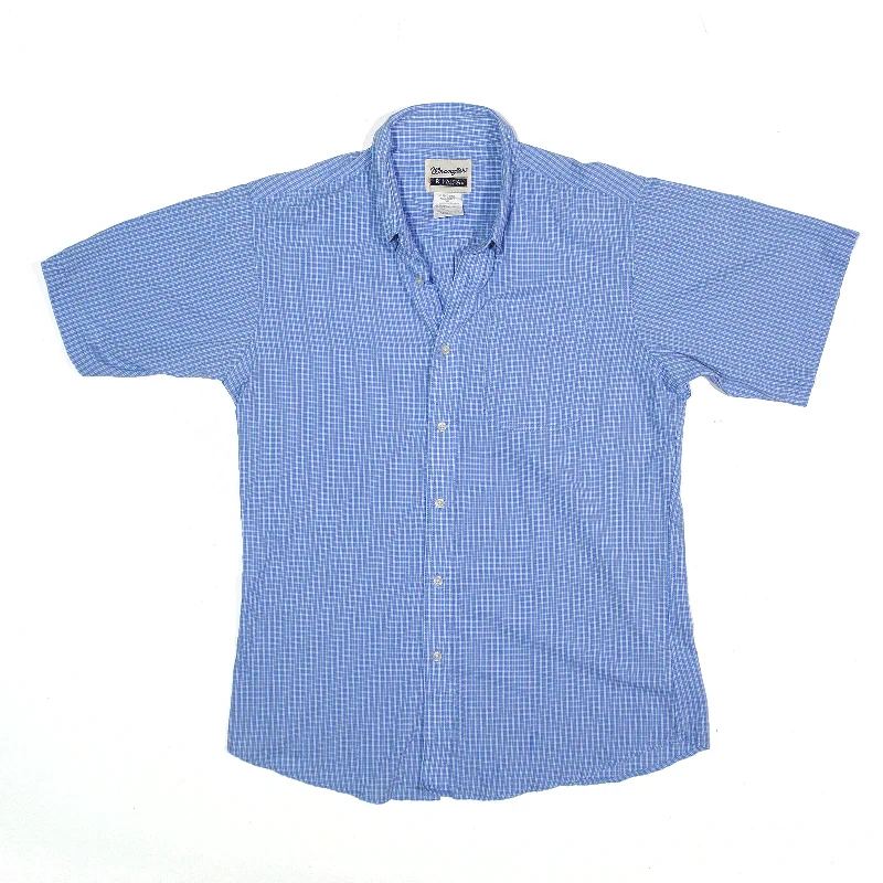 WRANGLER Riata Shirt Blue Check Short Sleeve Boys 2XL