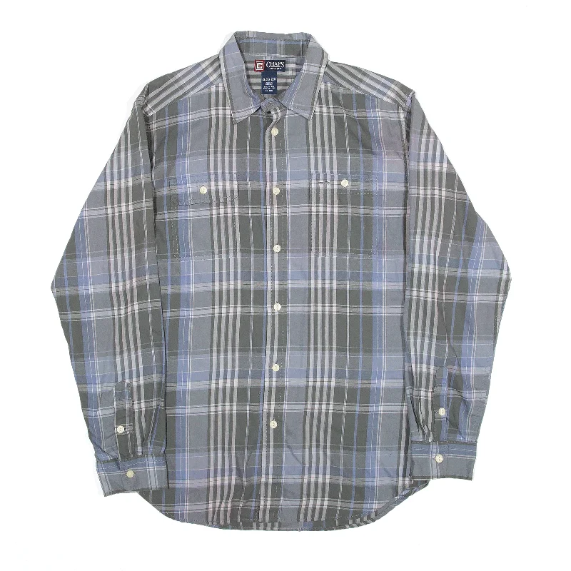 CHAPS Flannel Shirt Blue Check Long Sleeve Boys XL