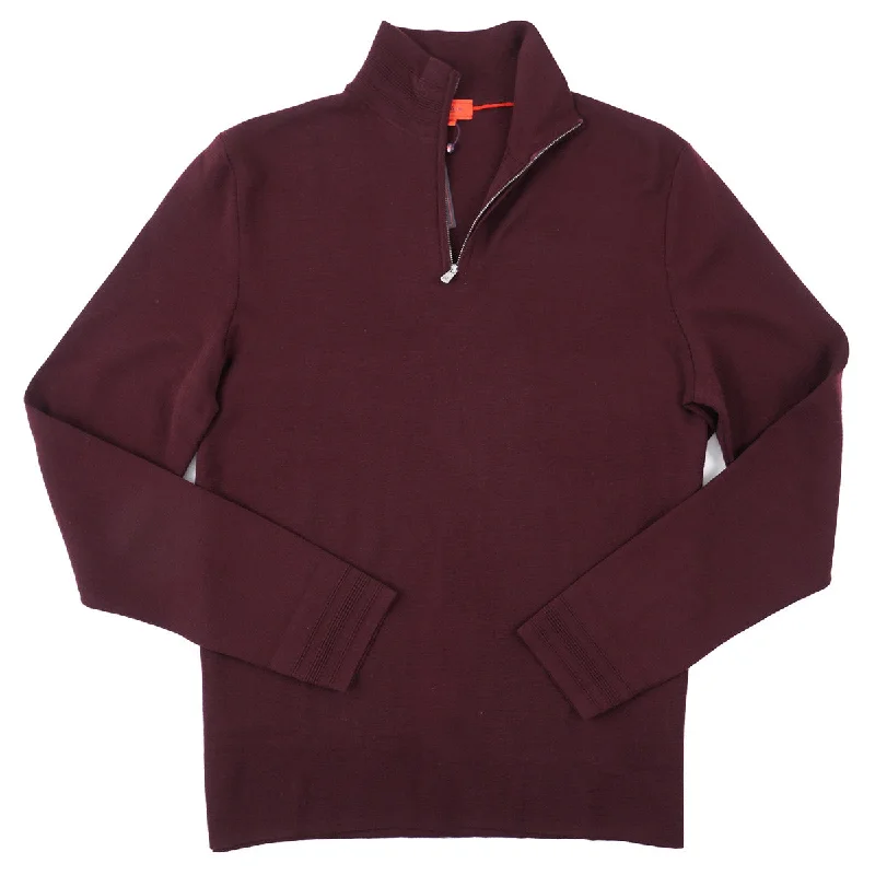Isaia Half-Zip Merino Wool Sweater
