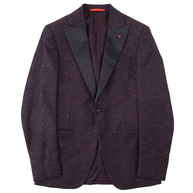 Isaia Slim-Fit Paisley Brocade Smoking Jacket