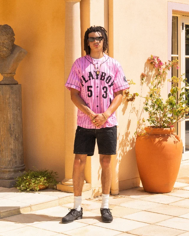 Playboy By Culture Kings Bunny Baseball Shirt Jersey Pink
