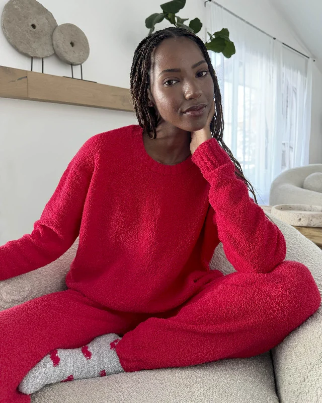 Red Fuzzy Sweater PJ Set H&M pajama sets