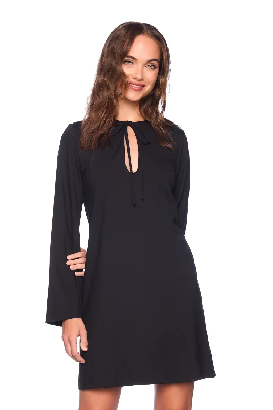 bell sleeve keyhole tie dress Y2K mini dresses