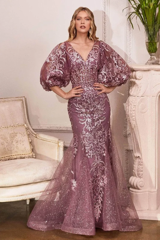 Ladivine - Bishop Sleeve Ornate Evening Dress OC009 Graduation party dresses