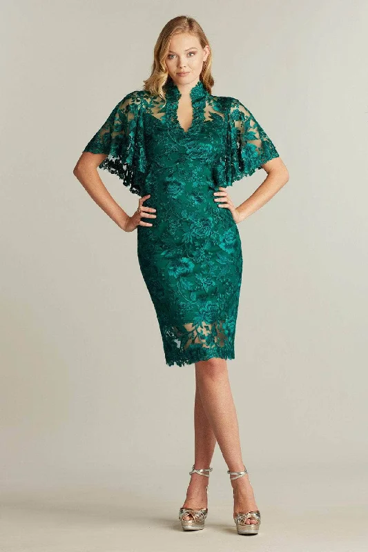 Tadashi Shoji BRX20385MX - Laced Cape Cocktail Dress Chiffon party dresses