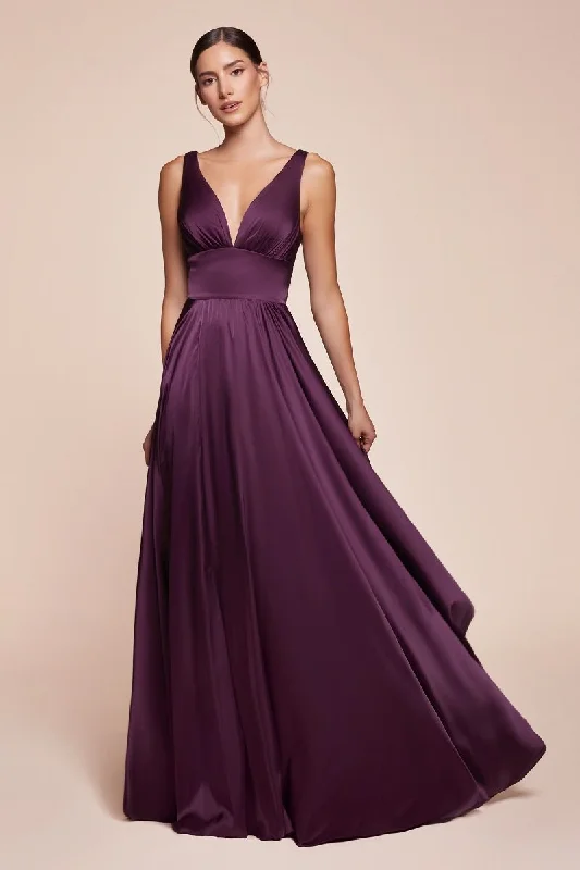 Cinderella Divine CD7469 Long Prom Dress Evening Gown Eggplant Ruffled maxi dresses
