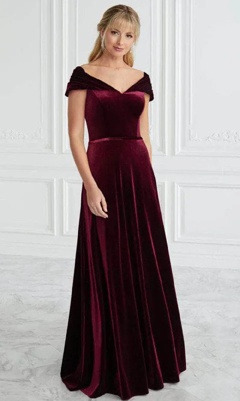 Christina Wu Elegance 17092 - Velvet A-Line Evening Gown Ruffled unclassified dresses