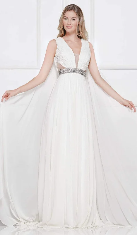 Colors Dress - 2083 Cape Sleeves Side Cutouts A-Line Gown Spring unclassified dresses