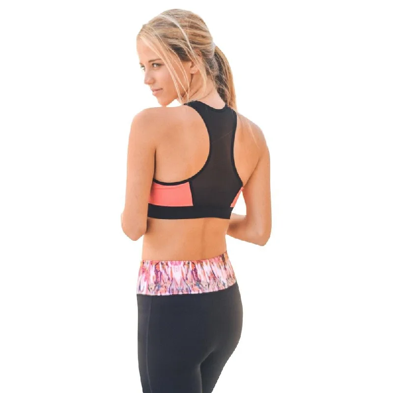 Coral Mesh Back Sports Bra Lace unclassified dresses