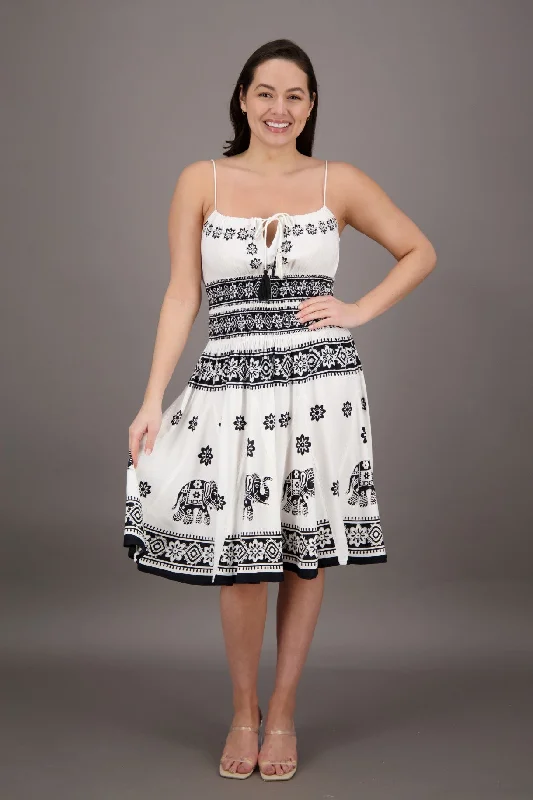 Elephant Block Print Batik Dress 2833 Fall unclassified dresses