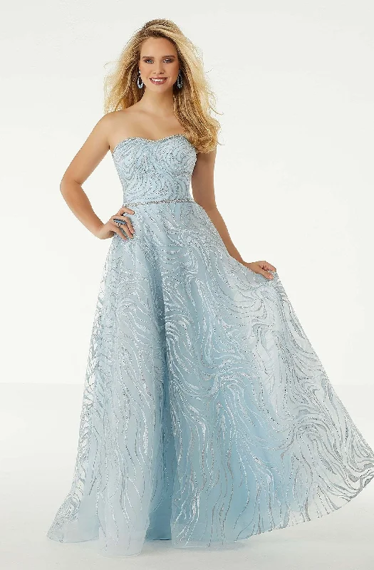 Mori Lee - Strapless Semi-Sweetheart A-Line Dress 45010SC Metallic unclassified dresses