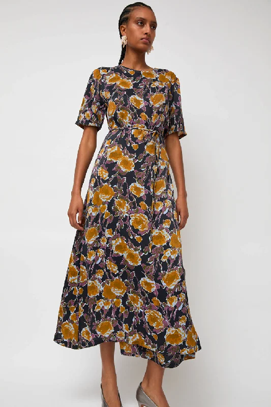 No.6 Lola Dress in Gold Roses Date night unclassified dresses