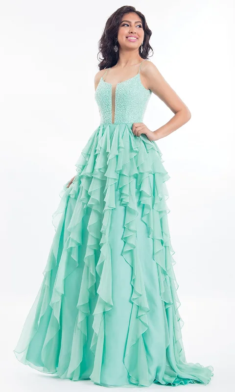 Rachel Allan 6092 - Embellished V Neck Evening Gown Boho unclassified dresses