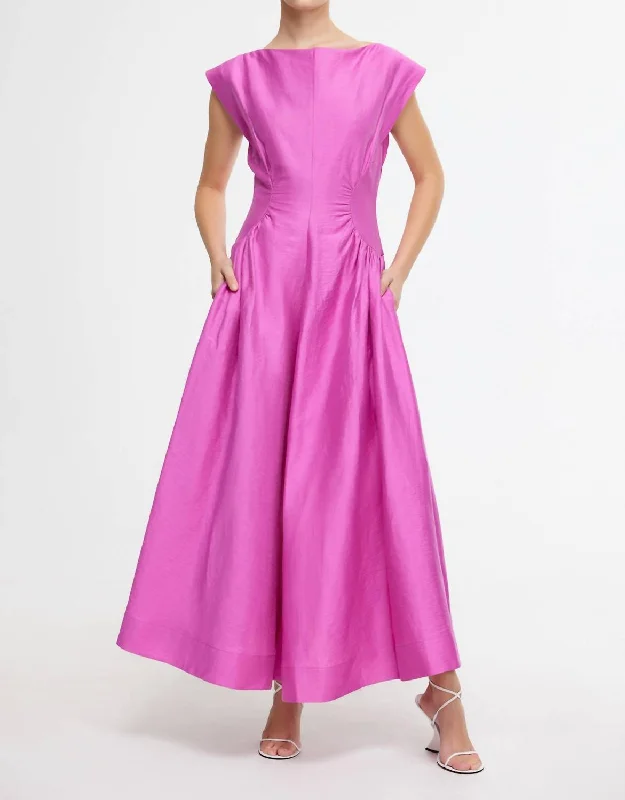 Emery Midi Dress In Fuchsia Midi Skirt Party