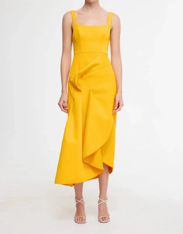Hewton Midi Dress In Marigold Knit Midi Skirt