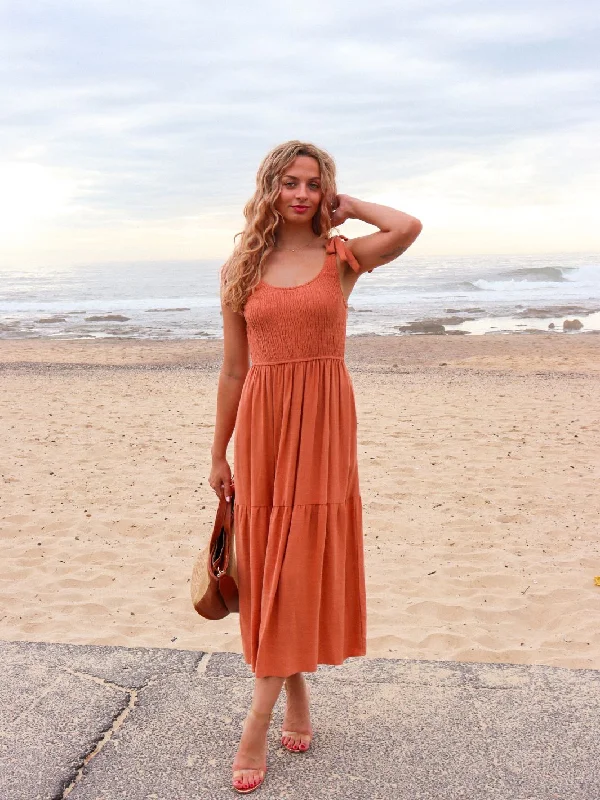 RIB TIERED MIDI Maxi Length Midi