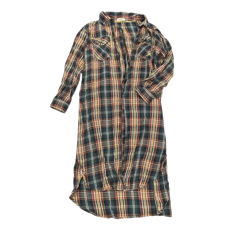 PLAID PATTERN DRESS CASUAL MIDI by NATURAL LIFE Size:M Winter Midi Skirt